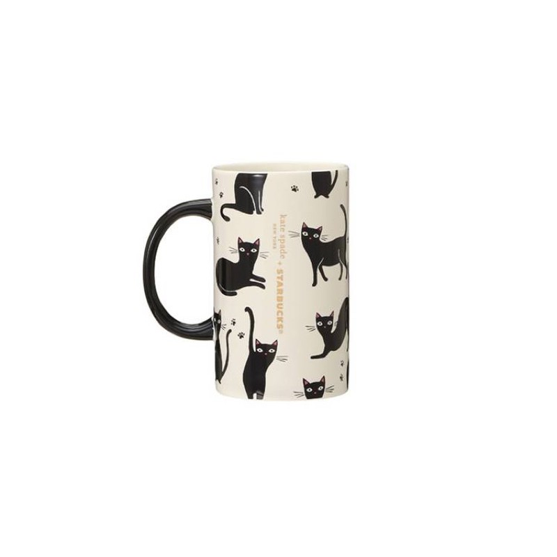 Starbucks คอลเลคชั่นใหม่ แก้วสตาร์บัคส์ของแท้ Kate Spade Handle cat Mug (12oz) พร้อมส่ง