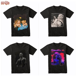 คอลูกเรือเสื้อยืดคอกลม21 สินค้าเดิม/เสื้อยืดโอเวอร์ไซส์/Rapper/Travis Scott^TS 2Pac/ผ้าฝ้าย 100% Oversize SML ดำ&amp;ขาว uni