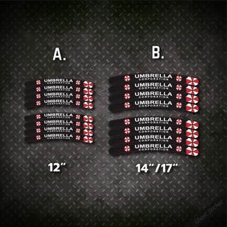 สติกเกอร์ขอบล้อสะท้อนแสง ลายUmbrella Corporation  3M/Oracal สไตล์marchesini /Resident Evil/Bio Hazard