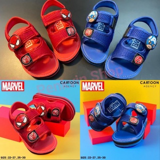 ใหม่ 💙❤️ รองเท้าเด็กรัดส้น พื้น EVA น้ำหนักเบาสบาย  ลิขสิทธิ์แท้ Marvel งานป้าย มี 2 สี น้ำเงิน แดง มีเบอร์ 22-30