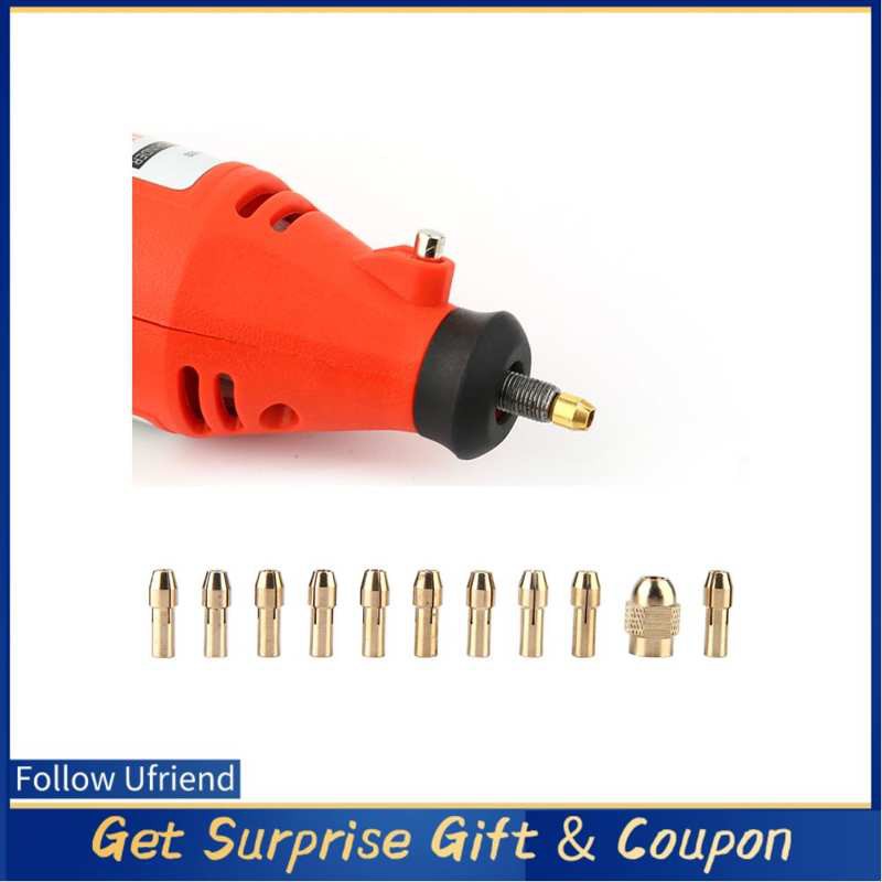 Ufriend 11 ชิ้น 4Jaw ทองแดงเจาะ Chuck Collet ชุดสําหรับเครื่องบดไฟฟ้าขนาดเล็กหมุนเครื่องมือ