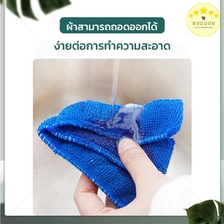 KUDSUN ที่เช็ดบานเกล็ด แปรงทำความสะอาดหน้าต่าง 3 แฉก ผ้าไมโครไฟเบอร์ ดักจับฝุ่นได้ดี ถอดซักได้ ใช้กับหน้าต่าง