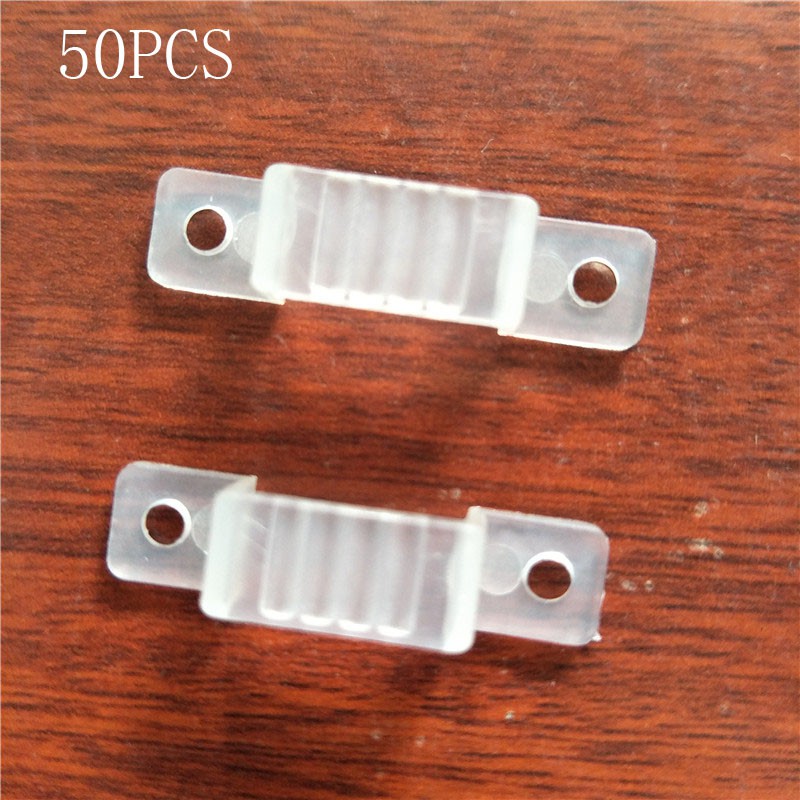 50 ชิ้น/ล็อต LED strip อุปกรณ์เสริมสําหรับ SMD50 SMD3528 SMD3014 คลิปยึดพลาสติกคงที่คุณภาพสูงยืดหยุ่นอุปกรณ์เสริม