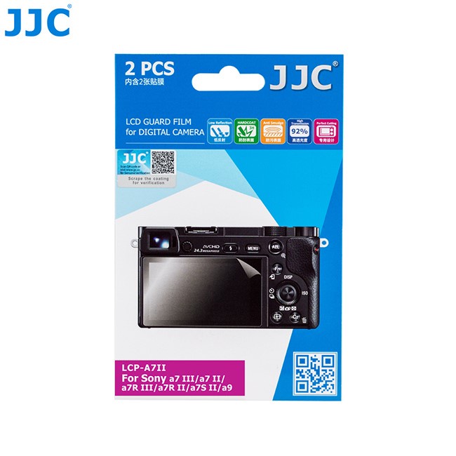 JJC ฟิล์มกันรอย LCD (แพ็ค 2 ชิ้น) ตัวป้องกันหน้าจอสำหรับ Sony ZV-1 a7C A6600 A6500 A6400 A6300 A6100