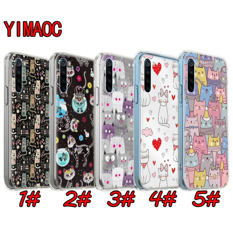 Huawei Nova 2i 3i 5t Y6 2018 Y6P Y7 2019 Y7A Y9 Prime 2019 TPU โปร่งใส Soft Case 41Q Cat การ์ตูน