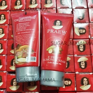Praew แพรว E Sweet Almond Cream ครีมบำรุงผิว ผสมวิตามินอี น้ำมันอัลมอนด์ ป๋าสันติ หมอนอกกะลา santi manadee สันติมานะดี
