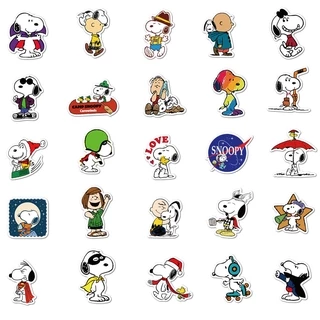 💥พร้อมส่ง💥Snoopy สนูปี้ PEANUTS sticker สติกเกอร์กันน้ำรูปแบบที่แตกต่างกัน 50ชิ้น