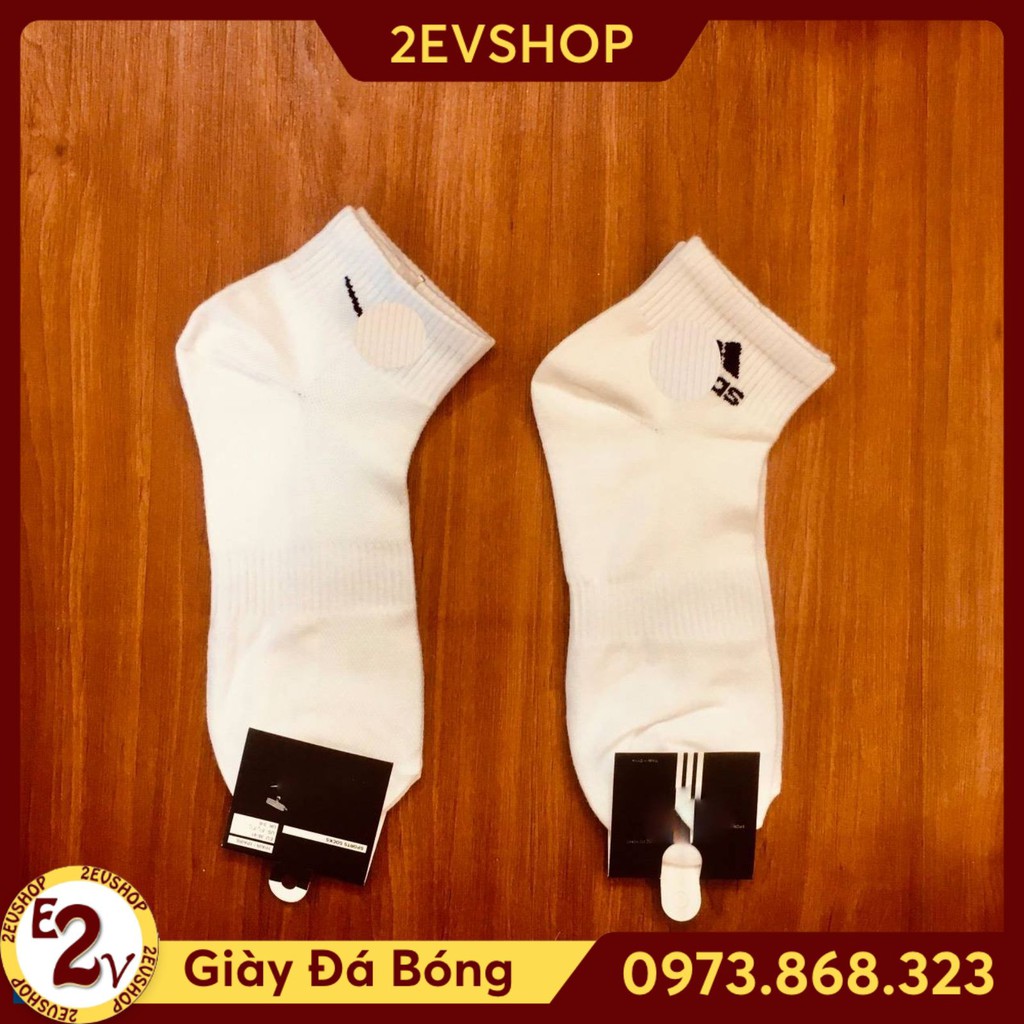 ถุงเท้าข้อสั้นผ้าฝ้ายสีขาวอุปกรณ์เสริมฟุตบอลชายคุณภาพถุงเท้ากีฬาคุณภาพสูง - 2EVSHOP