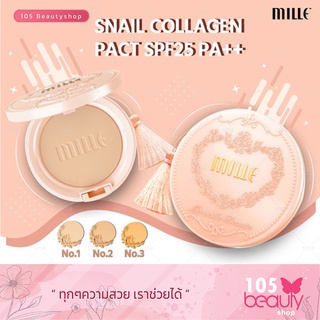 Mille Mineral Snail Collagen Pact มิลเล่ แป้งตลับ สเนลคอลลาเจน 11 g. มีให้เลือก 2 เบอร์สี