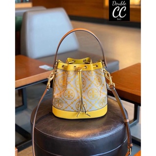 (แท้ 💯%‼ Factory) To ry Burch Monogram Jacquard Bucket Bag