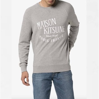 พร้อมส่งในไทย📦Maison Kitsune Men PALAIS Royal Classic Sweatshirt(Grey)**ของเเท้