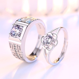 แหวนดอกไม้/แหวนเงินแท้925/แหวนเพชรคู่/แหวนแต่งงาน