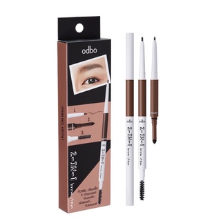 ODBO 2-IN-1 BROW ITEM โอดีบีโอ ดินสอเขียนคิ้ว 2 IN 1 หัวสลิมเรียวเล็ก มาพร้อมหัวฟองน้ำใช้เบลนด์คิ้ว OD741