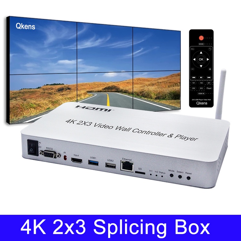 1080 P 4K 2x3 Video Wall Controller Player 2x2 หลายหน้าจอ Splicing Video Wall โปรเซสเซอร์ HDMI TV Wa
