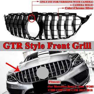 ตะแกรงหน้าสไตล์ GTR GT Grills สำหรับ benz รุ่น W205 2014-2019 มีกล้อง และไม่มีกล้อง