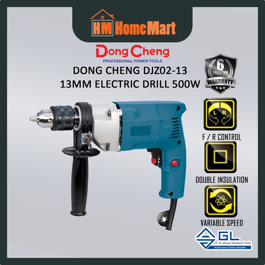DONG CHENG สว่านไฟฟ้า 13 มม. 500W DJZ02-13/JF1-FF02-13 (รับประกัน 6 เดือน)