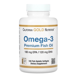 California Gold Nutrition ​Omega-3 Premium Fish Oil 180 EPA/ 120 DHA 100 Fish Gelatin Softgels