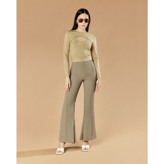 Aliotte - Belinda Trousers กางเกงสแลคเข้ารูปดีเทลปลายขาบาน