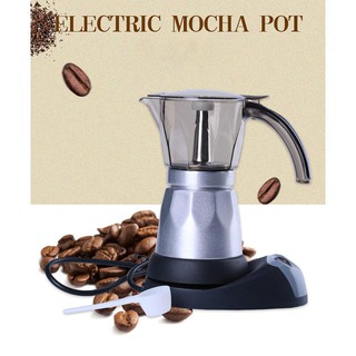 electric moka pot 6 cup กาต้มกาแฟสดmokapot แบบไฟฟ้าใช้งานง่ายได้รสชาติกาแฟสดแบบเครื่องทำกาแฟแรงดันราคาแพงๆ