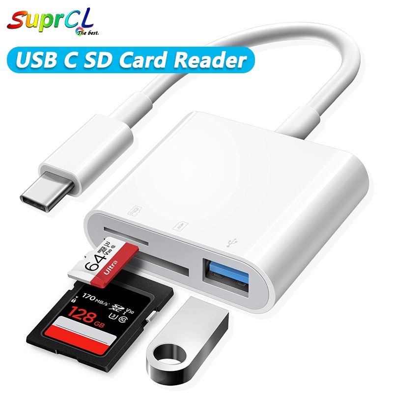 เครื่องอ่านการ์ด SD USB C Micro SD รองรับ SD Micro SD สําหรับ i-Pad Pro samsung Galaxy S10 S9 xiaomi และอื่นๆ