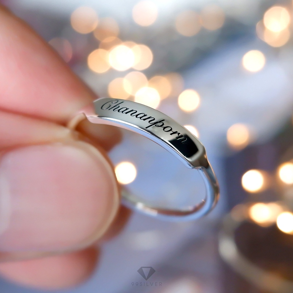 แหวนบาร์ Bar ring แบบจิ๋ว ก้านหนา 1.2 มิลลิเมตร หน้าบาร์สูง 3.5 มิลลิเมตร R217