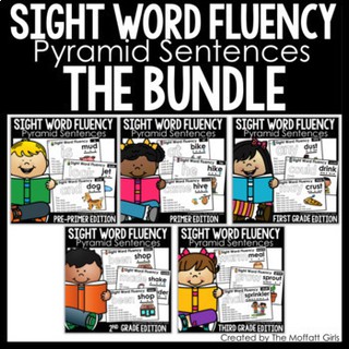 การเรียนภาษาอังกฤษสำหรับเด็กSight Word Fluency (Pyramid Sentences)เอกสารเรียนภาษาอังกฤษ การเรียนคำศัพท์ภาษาอังกฤษ-อเมริก