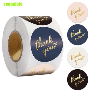 (Coagulate833) สติกเกอร์ฉลาก Thank You แฮนด์เมด สําหรับตกแต่ง 500 ชิ้น