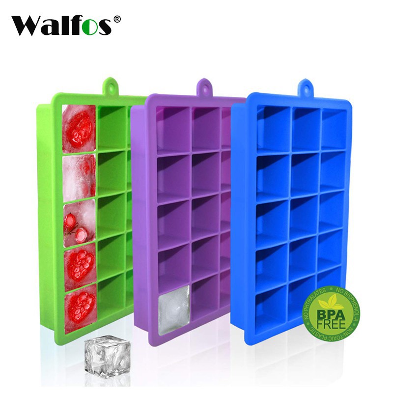 WALFOS ถาดน้ำแข็งซิลิโคนทรงสี่เหลี่ยม 1 ชิ้น