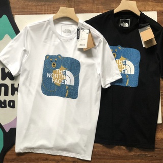 The North Face Short Sleeve Mens and Womens T-shirt Summer Dream Fun Bear TNF Printing Loose Cotton Couple Edition