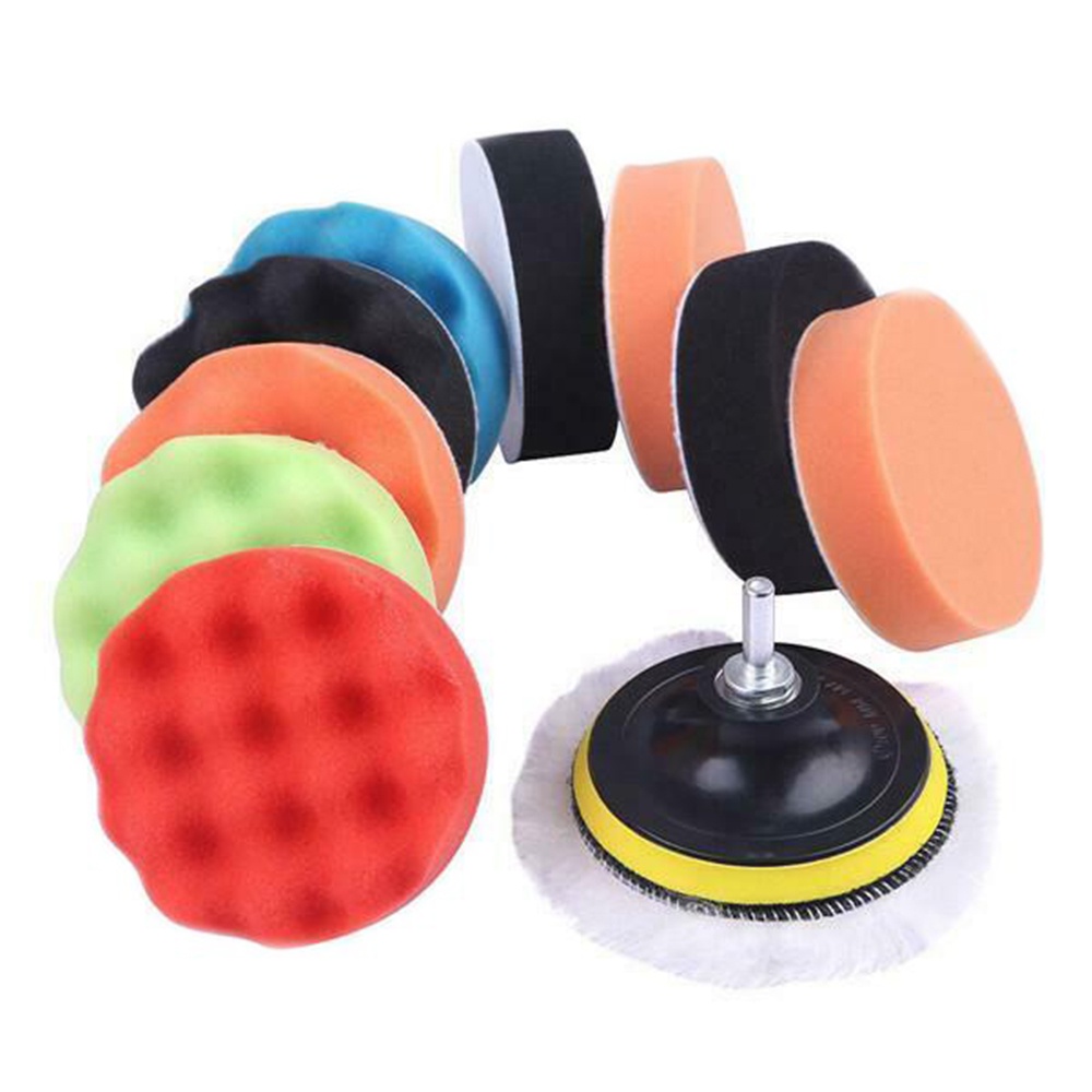 เครื่องมือขัดรถ 3inch Sponge Polisher Waxing Pads Buffing Cleaning Set