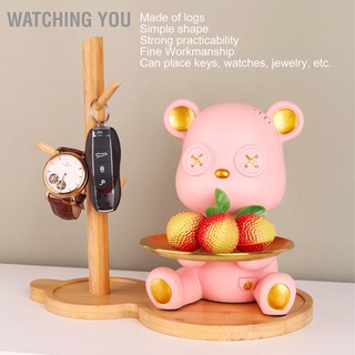Watching You Wooden Tray Support Log Simple Exquisite Shape Practical Stand Decorative Organizer for Jewelry Key