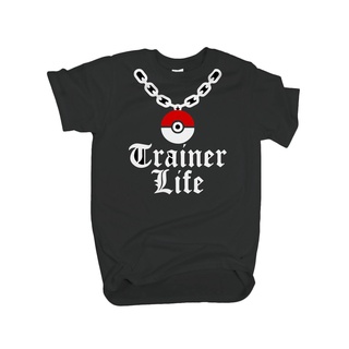 T-shirt  เสื้อยืด พิมพ์ลาย Pokemon Trainer Thug Life Inspired Design สําหรับผู้ชายS-5XL