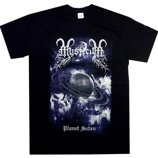 [COD]ขายดี เสื้อยืดลําลอง แขนสั้น พิมพ์ลาย Mysticum Planet Satan S M L Official สีดํา HElbna21GKcmbj38