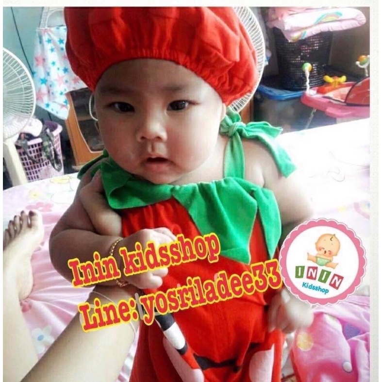 ชุดเอี๊ยมแฟนซี ชุดแฟนซีเด็ก ชุดเด็กทารก ชุดทารกแรกเกิด ชุดผลไม้ ชุดฟักทอง ชุดมะเขือเทศ ชุดเต่าทอง ชุดสัปรด ชุดสตอเบอรี่ - รูปที่ 5