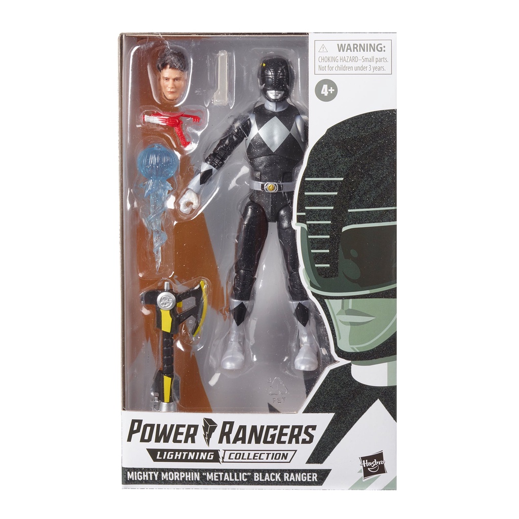Hasbro Power Rangers Lightning Collection โมเดลตัวละคร MMPR Metallic Black Ranger ขนาด 6 นิ ้ ว - HasbroPulse Exclusive