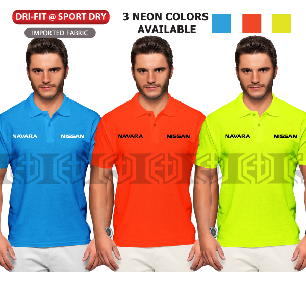สีนีออน Navara 4WD Nissan Polo T เสื้อ Dry Fit Car Motorsport ไมโครไฟเบอร์แฟชั่นสบายๆ Baju Kolar Sul