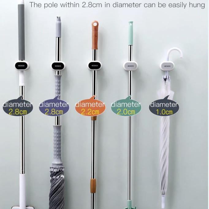 ที่วางไม้ถูพื้น ECOCO แบบจํากัดเวลา สีเทา สําหรับแขวนร่ม ไม้กวาด