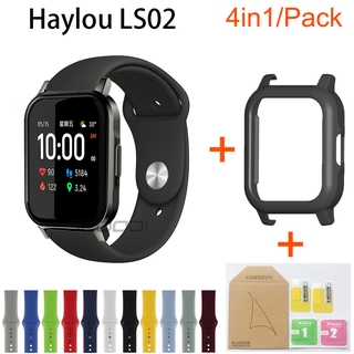 PC 4 In 1 เคสซิลิโคน กันรอยหน้าจอ สําหรับ Xiaomi Haylou Ls02 Smartwatch