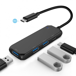 อะแดปเตอร์ฮับ USB Type-C 2.0 พร้อมพอร์ต USB 4 พอร์ต พร้อมพอร์ตชาร์จ สําหรับคอมพิวเตอร์ แล็ปท็อป