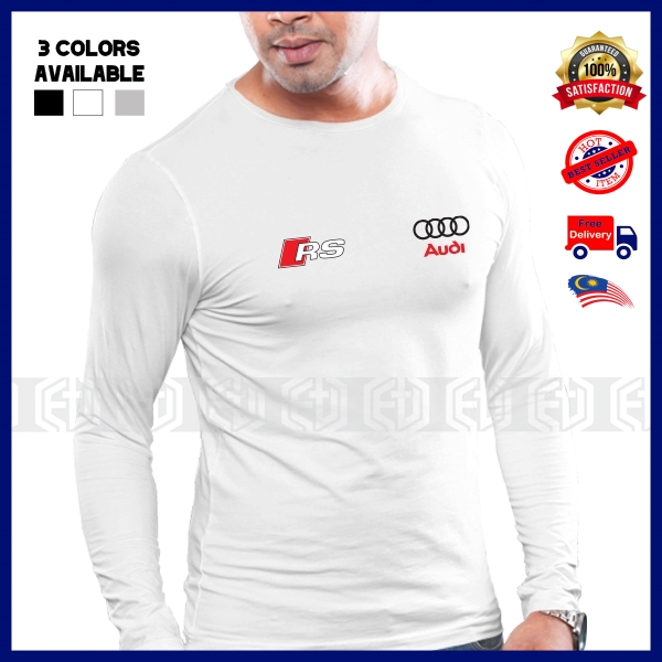 Baju Audi RS T เสื้อเสื้อยืด Tshirt แขนยาว Unisex Cotton Tee Top Motorsport Pakaian ลําลองแฟชั่น Str