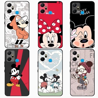 เคส Infinix Smart 6 Plus X6823C Case การ์ตูน Mickey Minnie Soft Black เคสซิลิโคน โทรศัพท์มือถือ ซิลิโคนแบบนิ่ม เคส