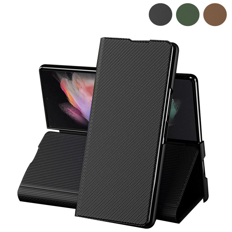 สําหรับ 2025 ใหม่ Samsung Galaxy Z Fold2 Fold3 Fold4 Fold5 พับ 6 พับ 7 กรณี Kevlar คาร์บอนไฟเบอร์รูปแบบ Full Coverage Cover