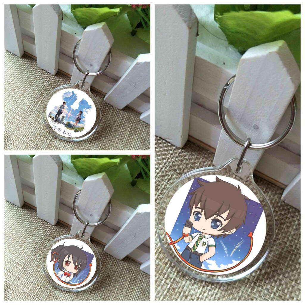 (รอบ) พวงกุญแจ PRINTED WITH KIMI NO NAWA Your Name อะนิเมะจิบิน่ารักและสะดวก