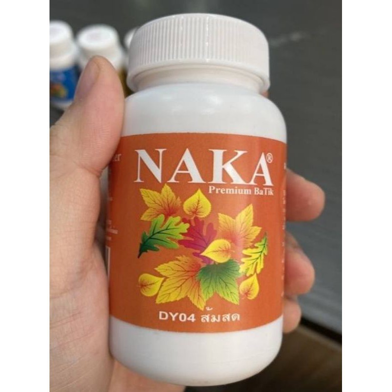 NAKA ผงสีย้อมผ้าบาติก สีย้อมผ้า สีมัดย้อม 100% ติดทน 60 กรัม (มี 10 สี / 1 ขวด)