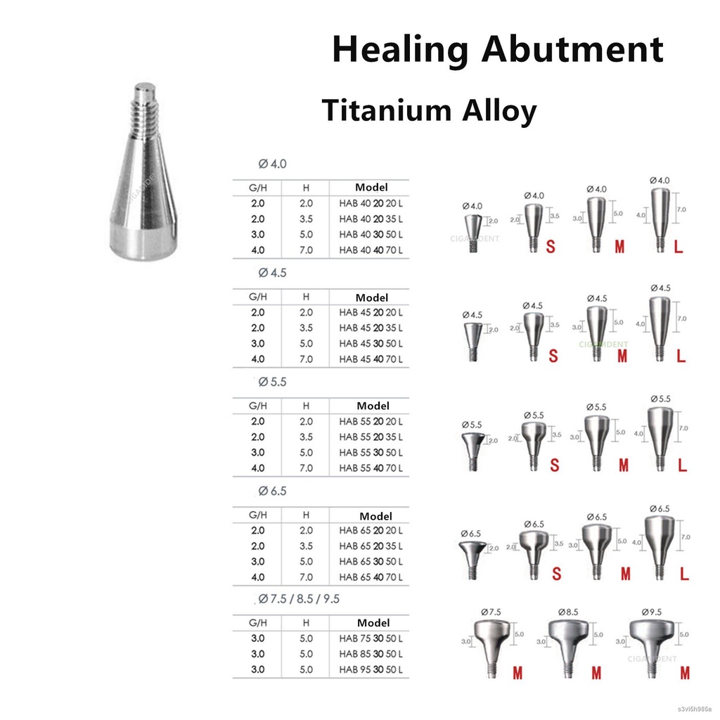 Dental Implant Healing Caps Abutment Titanium Alloy Gingival Former