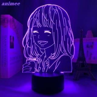 โคมไฟกลางคืน Led รูปการ์ตูนอนิเมะมังงะ 3d สีส้ม สําหรับตกแต่งห้องนอนเด็ก