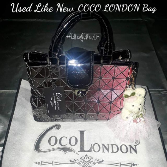 กระเป๋าถือพร้อมสายสะพาย COCO LONDON B675 Black/Pink ของแท้ 100%