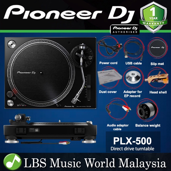 Pioneer DJ PLX-500 Direct Drive Turntable เครื่องเล่นแผ่นเสียงไวนิล- สีดํา (PLX500 PLX 500)