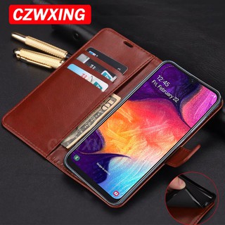 เคสสำ Samsung A50 Case Flip Phone Case PU Leather Samsung Galaxy A50 A 50 A505 GalaxyA50 เคสโทรศัพท์มือถือ พลิกซอง