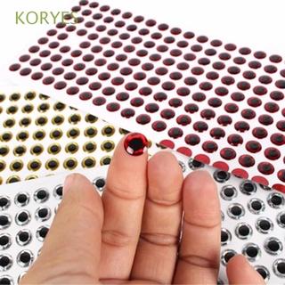 Koryes สติ๊กเกอร์ตกปลา 3D ลูกตาปลา Diy 100 ชิ้น / ล็อต 3 มม. 4 มม. 5 มม. 6 มม.